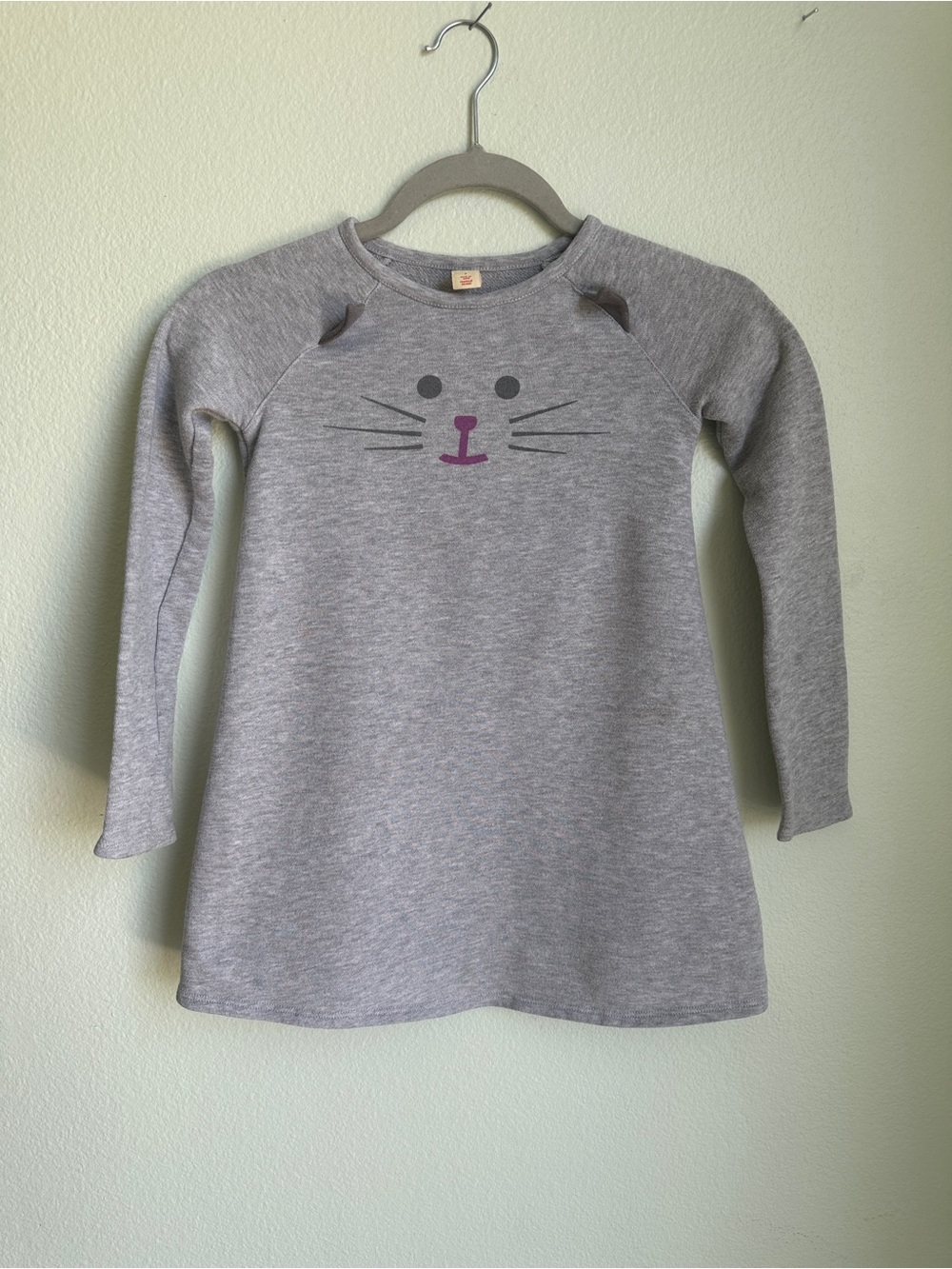 Harper Canyon Girls Size 7 Gray Cat Face Long Sleeve Dress – Cute & Cozy